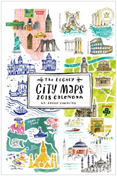 Legacy Publishing Group 2018 12-Month Large Wall Calendar, City Maps