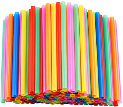 200 Pcs Jumbo Smoothie Straws,Colorful Disposable Wide-mouthed Large Straw.
