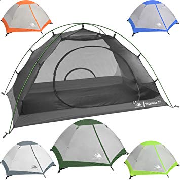 Hyke & Byke Yosemite 1 and 2 Person Backpacking Tents with Footprint - Lightweight Two Door Ultralight Dome Camping Tent