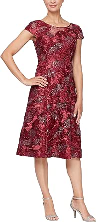 Alex Evenings Women's Short Embroidered Dresses