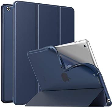 MoKo Case Fit 2018/2017 iPad 9.7 6th/5th Generation, Slim Smart Shell Stand Folio Case with Soft TPU Translucent Frosted Back Cover Compatible with iPad 9.7" 2018/2017, Auto Wake/Sleep - Indigo