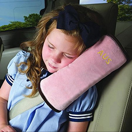 Travel Pillow Kids Car,Seat Belt/Seatbelt Pillow for Sleep,Toddler Seatbelt Neck Support Pad,Vehicle Children Baby Safety Strap Plush Soft Cushion Headrest Shoulder Cover Pad for Seat Belt (Pink)