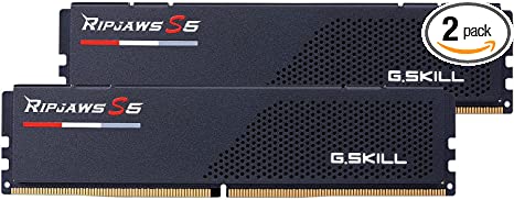 G.Skill RipJaws S5 Series 32GB (2 x 16GB) 288-Pin SDRAM DDR5 5600 (PC5-44800) CL30-36-36-89 1.25V Dual Channel Desktop Memory Model F5-5600J3036D16GA2-RS5K (Matte Black)