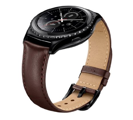 Samsung Gear S2 Classic Watch Band, EloBeth Genuine Leather Strap Wrist Band Replacement Classic Buckle for Samsung Gear S2 SM-R732 Smart Watch Brown