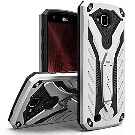 LG X Venture Case, Zizo [Static Series] Shockproof [Military Grade Drop Tested] w/Built-in Kickstand [Heavy Duty] Impact Resistant - LG X Calibur LV9