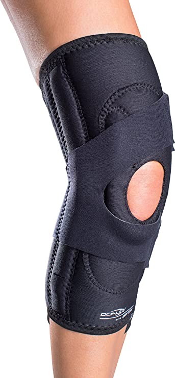 DonJoy Lateral J Patella Knee Support Brace with Hinge: Drytex, Right Leg, Small