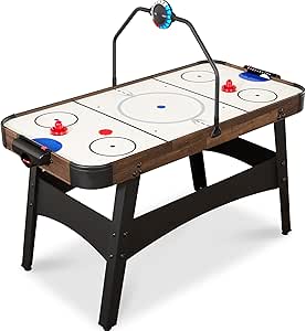 Best Choice Products LED 54 Inch Air Hockey Game Table w/Light-up Scoreboard, Powerful Motor, AC Outlet. Includes 2 Pucks, 2 Pushers