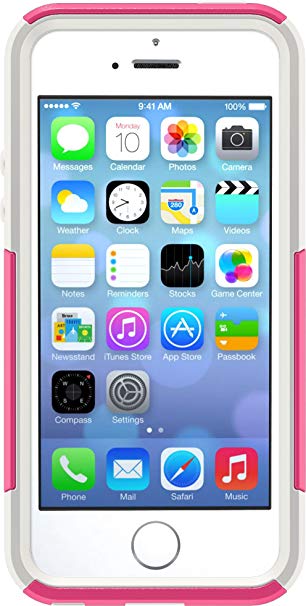 OtterBox COMMUTER SERIES Case for iPhone 5/5s/SE - Frustration Free Packaging - HOT PINK (HOT PINK/WHITE)