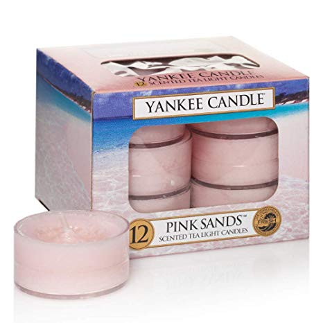 Yankee Candle Tea Light Scented Candles, Pink Sands, Pack of 12