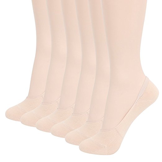 Women's No Show Socks 6 Pairs - Value-Pack Anti-Slip Low Cut Socks By Sockspree