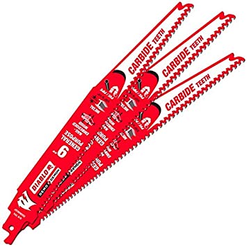 Freud DS0909CGP3 Diablo 9" Carbide Tipped General Purpose Reciprocating Blade 9-6 TPI (3/32"-1/4") (3 Pack)