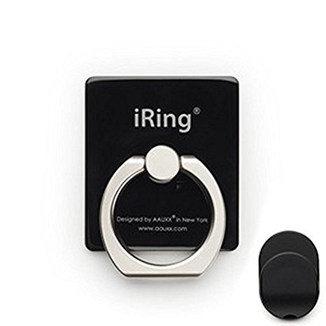 iRing Universal Masstige Ring Grip/Stand Holder for any Smart Device (BLACK)