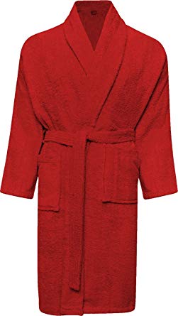 Mens and Ladies 100% Cotton Terry Toweling Shawl Collar White Bathrobe Dressing Gown Bath Robe