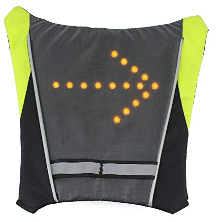 iHuniu LED Turn Signal Light Reflective Vest Backpack/Waist Pack/Business/Travel/Laptop/School Bag Sport Outdoor Waterproof for Safety Night Cycling/Running/Walking