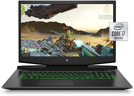 HP Pavilion Gaming Laptop 17-inch, Intel Core i7, NVIDIA GeForce GTX 1660 Ti with Max-Q, 16 GB RAM, 256 GB SSD, Windows 10 Home (17-cd1030nr, Shadow Black)