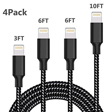 Lightning Cable, 4PACK Nylon Braided Charging Cable - 4GX058