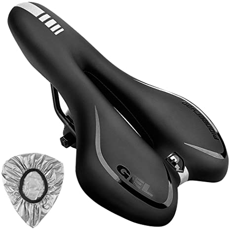 Pioneeryao Professional Bike Seat Gel Mountain Bicycle Seat with Central Relief Zone and Ergonomics Design for Men Women Universal Riding Bike Mountain Bike
