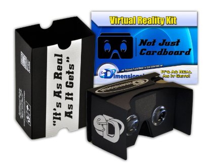 V2 The Complete Google Cardboard Kit version 20 Virtual Reality Headset with Head-strap Video Instructions and VR Portal With Touch Button - for iPhone and Android Black by Not Just Cardboard