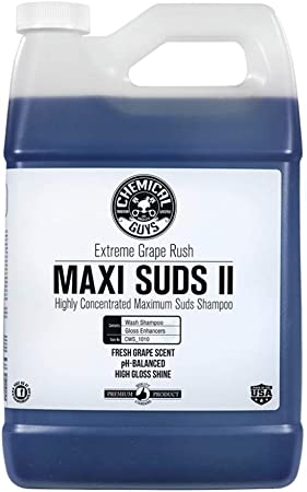 Chemical Guys CWS_1010 Maxi-Suds II Super Suds Car Wash Soap and Shampoo, Grape Scent (1 Gal)