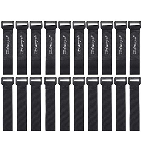 20 Pack 0.8 x 8 Inches Hook and Loop Reusable Fastening Cable Tie Down Straps by Wisdompro - Reusable, Durable Functional Ties to Keep Your Home, Office, Workspace from Tangled Messes of Cords