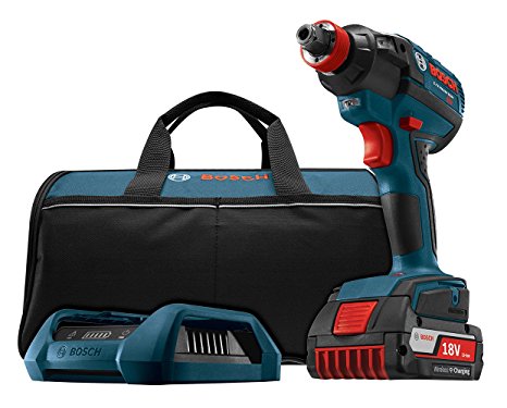 Bosch IDH182WC-102 18-Volt Lithium-Ion Wireless Charging Kit with Brushless Socket Ready Impact Driver, 1 Wireless Battery, Charger and Contractor Bag