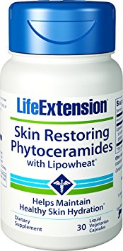 Life Extension Skin Restoring Ceramides w/ Lipowheat, 30 - capsules-Pack of 3