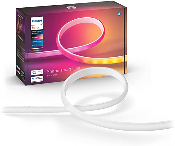 Philips Hue NEW Gradient Light Strip 2m. For Syncing with Entertainment, Media and Music. With Bluetooth. Works with Alexa, Google Assistant and Apple Homekit.