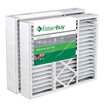 FilterBuy 21x24.5x5 Rheem Ruud PD540014, PD540020 Compatible Pleated AC Furnace Air Filters (MERV 8, AFB Silver). Fits air cleaner models RXHF-E24AM10 RXHF-E24AM13. 2 Pack.