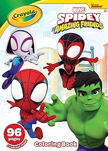 Crayola Spiderman Coloring Book, Spidey & His Amazing Friends, Stickers Included, Gift for Boys & Girls, 96 Pages