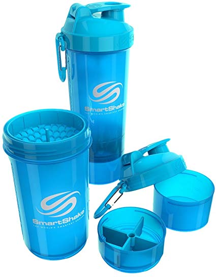 Smartshake Original 2GO Shaker Cup with 600 ml Capacity, Neon Blue