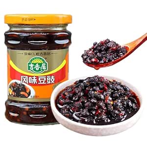 SXET Femented Black Bean Sauce, Sichuan Douchi, Delicious Fermented Black Bean Paste, Black Bean Hot Chili Sauce for Condiment 豆豉酱 9.8oz/280g ( pack of 1), 1.0 Ounce