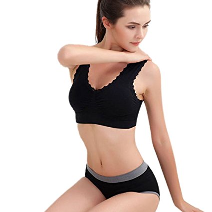 Froomer Women Seamless Padded Bra Elastic Tank Top Exercise Yoga Sport Vest