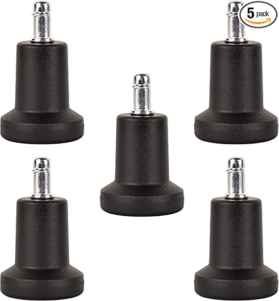 Carkio High Profile Bell Glides Replacement, 5 PCS 7/16" x7/8"(11x22mm) Stem Stationary Nylon Castors Glide Compatible with Office Chair or Stool