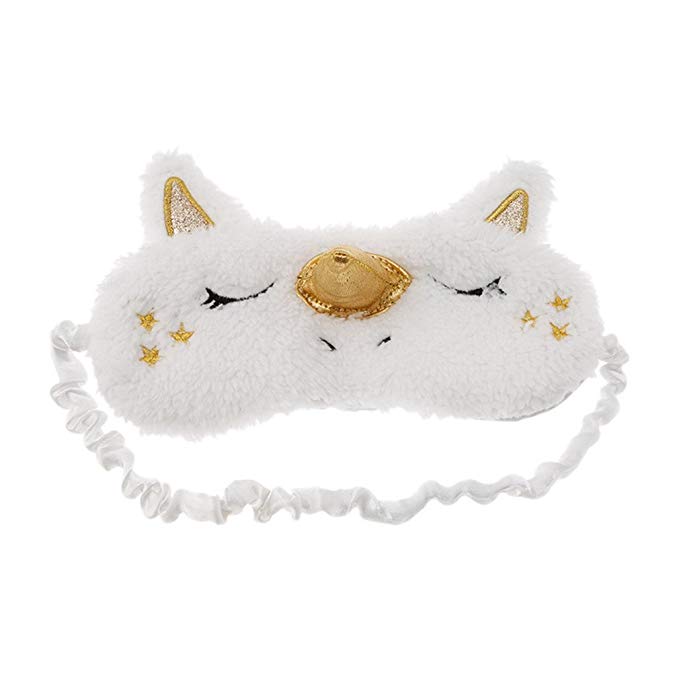 Lalang Fluffy Unicorn Sleeping Eye-Shade Travel Eye Mask Shade Cover