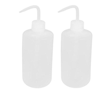 2PCS 150ml/250ml/500ml/1000ml Plastic Clear White Bent Tip Oil Liquid Storage Squeeze Measuring Bottle Wash Cleaning Soap Holder Can Pot Gardening Tools (1000ml/ 33.4oz)