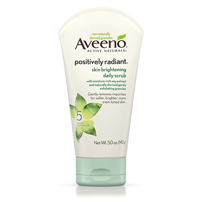 Aveeno Face Scrub, Positively Radiant Skin Brightening Daily Facial Exfoliator, 140g
