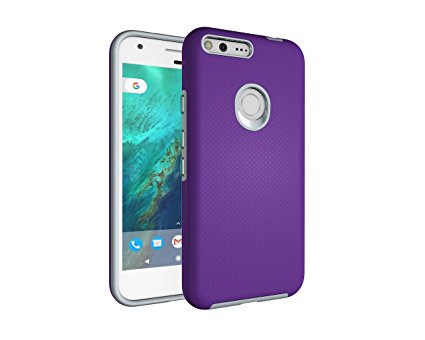 Google Pixel XL Case,Berry (TM) [Non-slip] [Drop Protection] [Shock Proof] [Dual Lawyer] Hybrid Defender Armor Full Body Protective Rugged Holster Case Cover For Google Pixel XL Purple