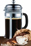 Bruntmor French Press Coffee and Tea Maker with 3 Bonus Filter Screens 34 oz Stainless Steel