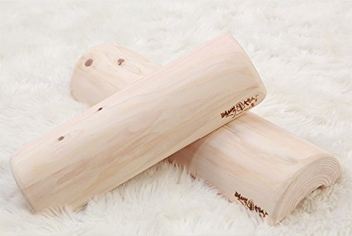 Therapeutic Wooden Pillow made of Hinoki Cypress for Stiff Neck, Shoulder Pain, Spinal Health, and Relaxation (12inch x 2.5inch)