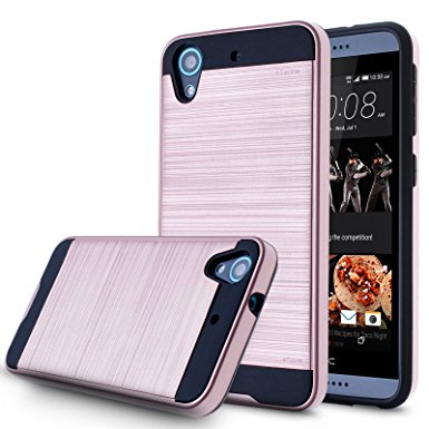 HTC Desire 626s Case, HTC Desire 626 Case,eTzone Premium Extra Slim Shockproof Case, Steel Hybrid Dual Layer [TPU   Soft Silicone] Protective Case Cover for HTC Desire 626 / 626s (626 Rose Gold)