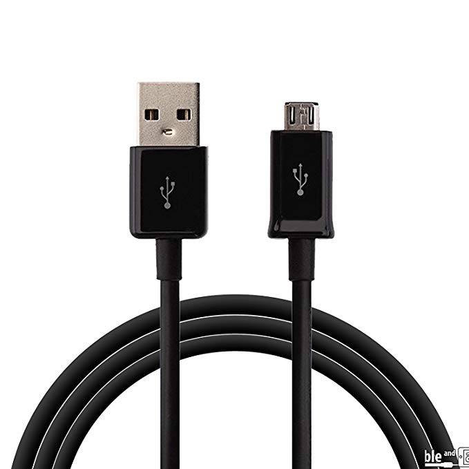 Micro USB Cable, Micro USB Charging Cables for The Galaxy s4, Nexus 5, Nexus 6, Moto X, Moto Turbo, HTC One, LG G3, HTC One (M8), Sony Xperia, OnePlus One - Charging Cord - 2-Pack-Black