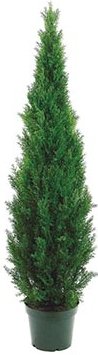 One 4 Foot Outdoor Artificial Cedar Topiary Tree Uv Rated Potted Plant