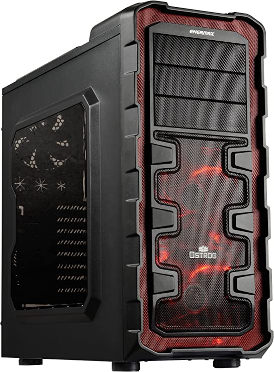 Enermax Ostrog GT ATX Mid Tower Computer Case with Acrylic See-Thru Side Panel ECA3280A-BR Black/Red