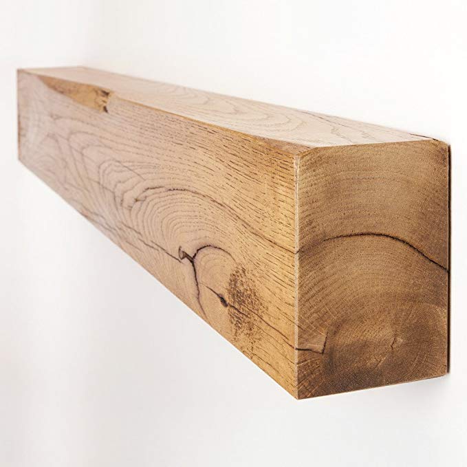 Funky Chunky Furniture 4x6 Solid Oak Rustic Mantel Shelf, Natural Oak, 150cm