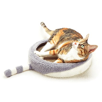4CLAWS Round Scratching Bed 14" - DELUXE Collection Cat Scratcher