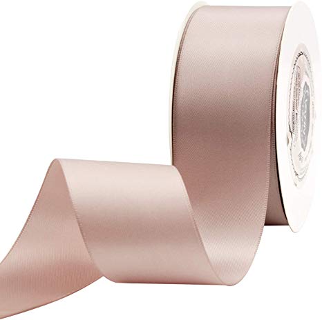VATIN 1-1/2" Wide Double Faced Polyester Vanilla Satin Ribbon Continuous Ribbon- 25 Yard, Perfect for Wedding, Gift Wrapping, Bow Making & Other Projects