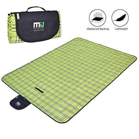 Large Outdoor Water-Resistant Picnic Blanket Tote 78"x57" Sandproof Pineapple Beach Blanket by MIUCOLOR for Camping,Hiking,Grass,Travelling