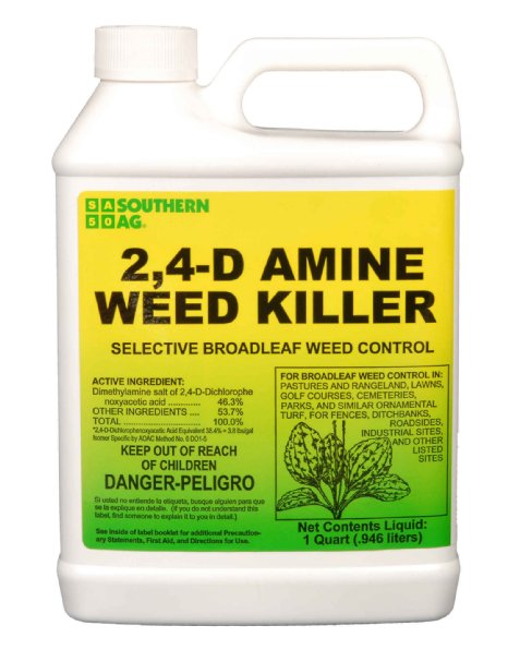Southern Ag 2,4-D Amine Weed Killer Selective Broadleaf Weed Control, 32oz - 1 Quart