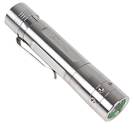 SecurityIng® 700 Lumens 10W Mini XM-L2 Stainless Steel LED Flashlight Portable Silver Torch with 5 Modes for Camping, Hiking and Home Using (18650 Rechargeable Li-ion Battery Not Included)