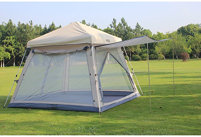 Funs 10 by 10 ft Automatic Pop Up Camping Gazebo Easy Set Up 5 Person Instant Family Tent